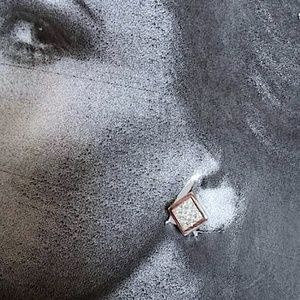 18kt 1.04ct Princess Cut Real Diamond Earrings